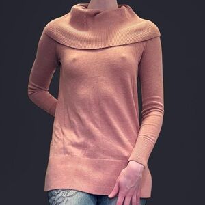 LOFT / Cowl Neck Pullover Long Sleeve Sweater / Peach / Lightweight / Size XS